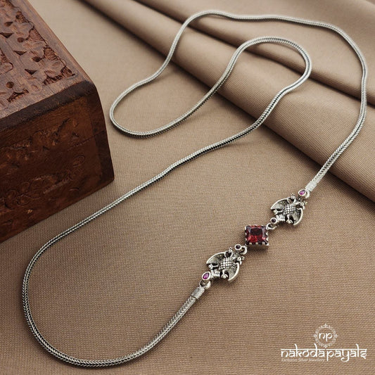 Gandaberunda Red Squarish Mope Mala (Mp0195)