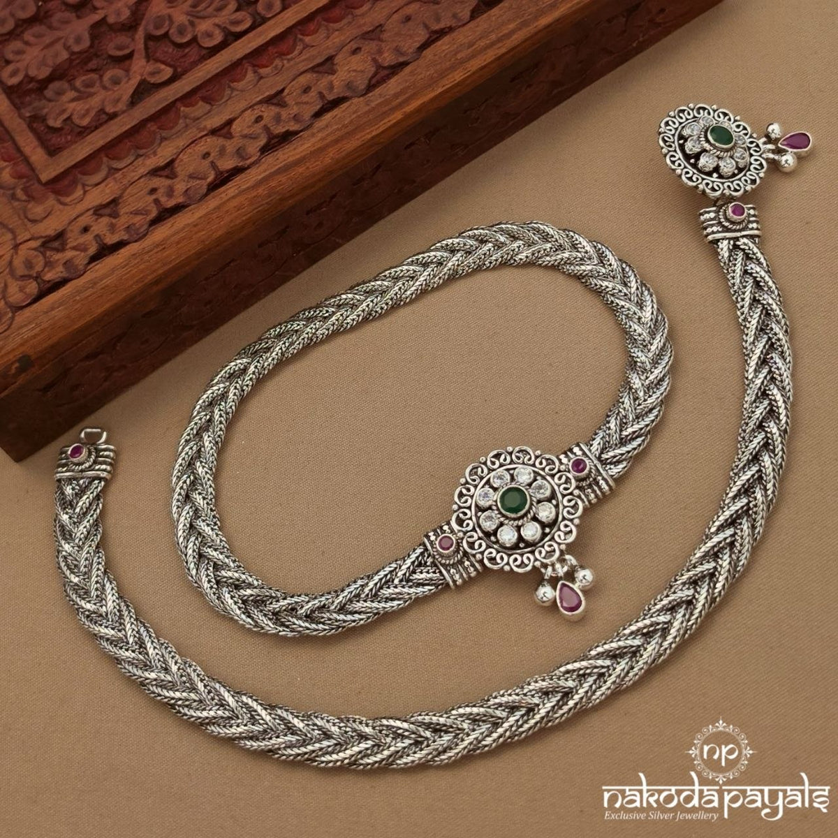 Greenish Floral Anklet (A7112)