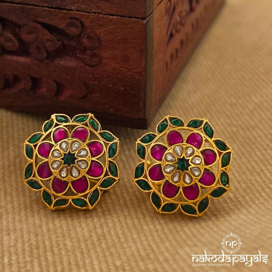 Kundan Floral Earrings (Ge11054)