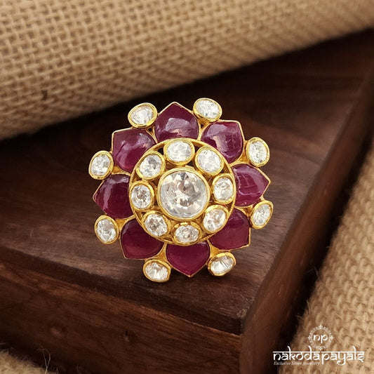 Pink Moissanite Finger Ring (F2712)