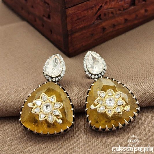 Moissanite Yellow Earrings (C3889)