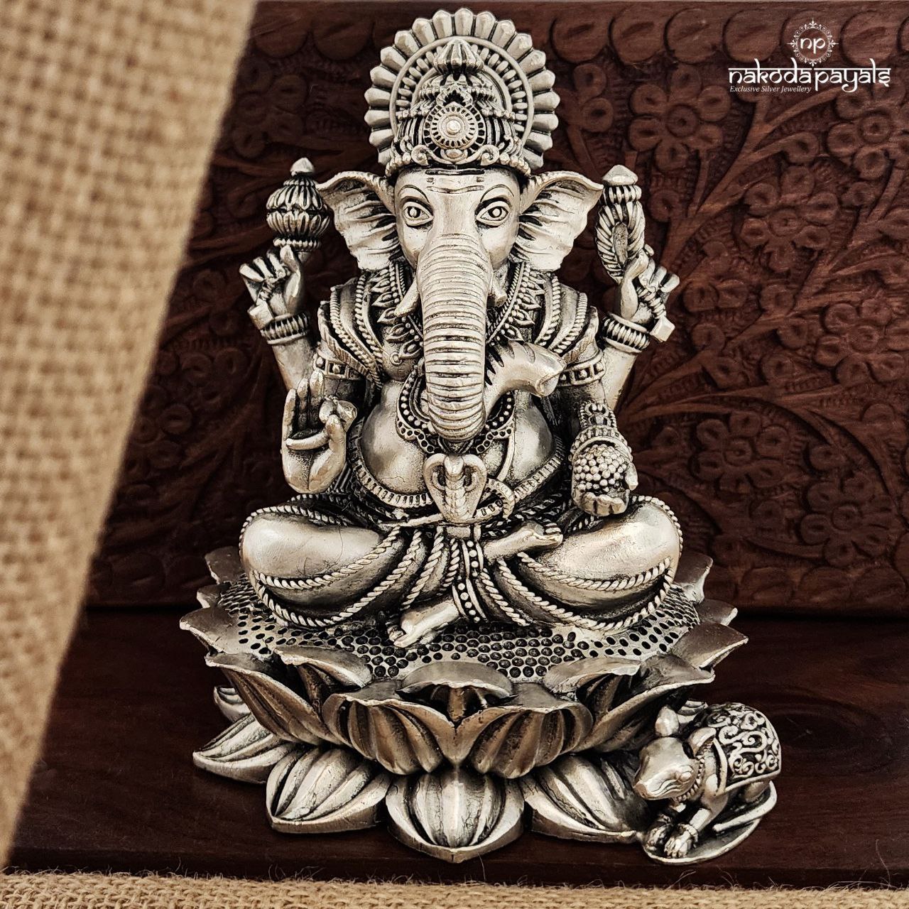 Oxidised Hallow Ganesha Idol (Aa1805)