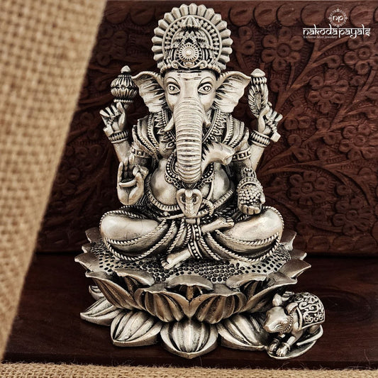 Oxidised Hallow Ganesha Idol (Aa1805)