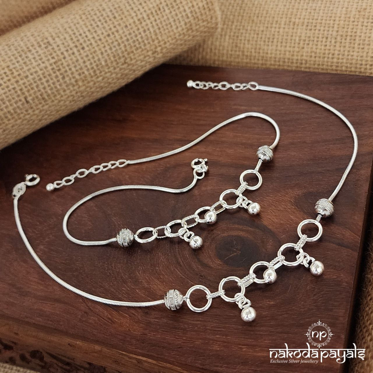 Linked Ball Drop Anklets (A5853)