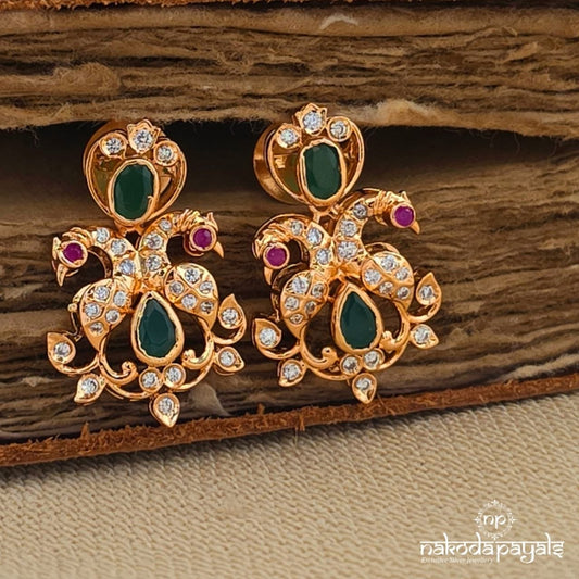 Exquisite Twin Peacock Earrings (Ge11149)