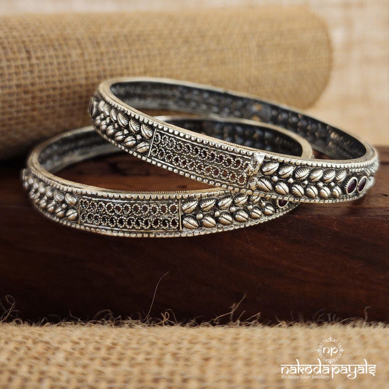 Pink Leafy Bangles (K5018)