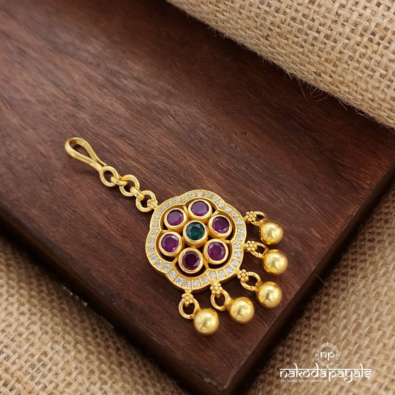 Kemp  Ball Drop Maang Tika (Gm1007)