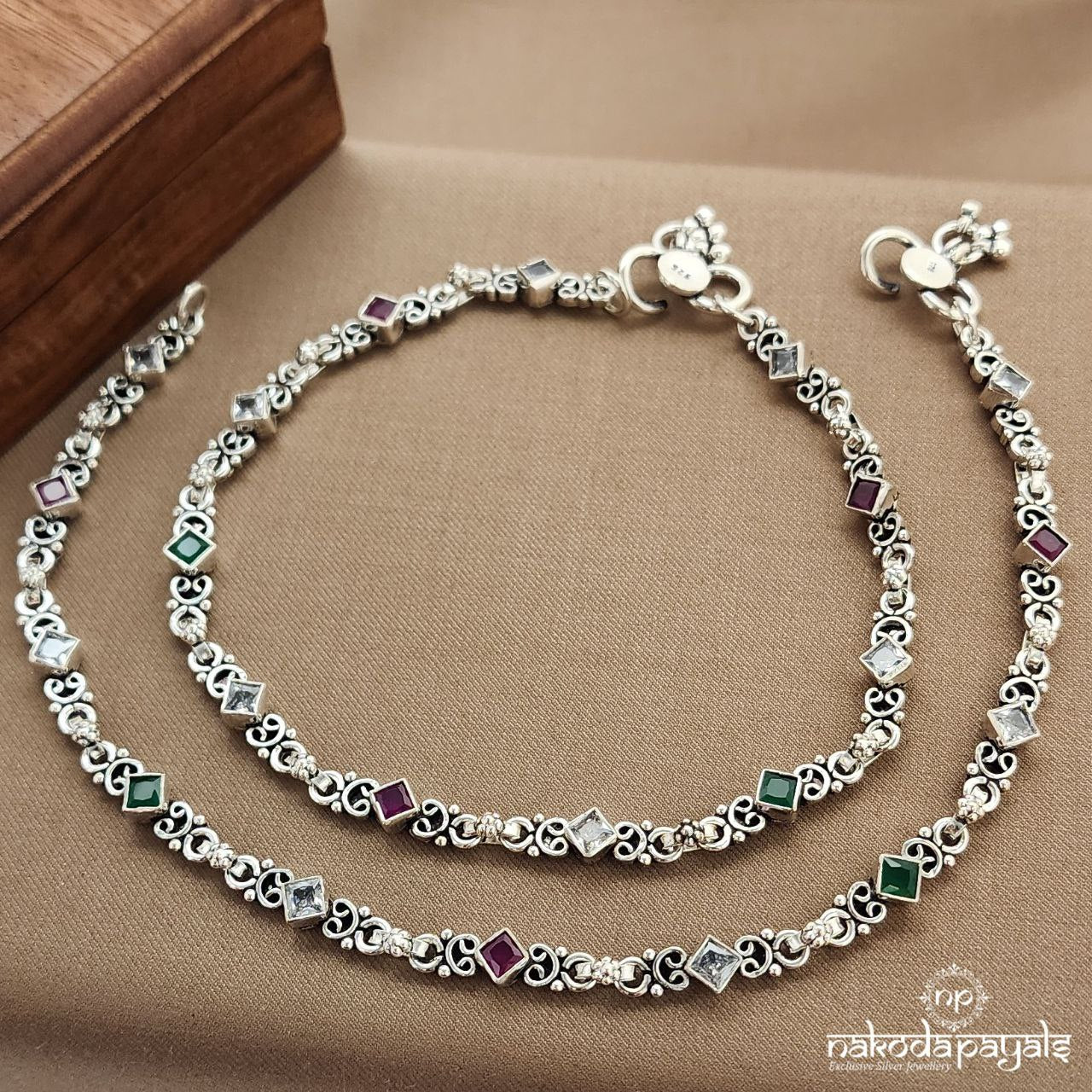 MultiColor Squarish  Anklets (A6497)