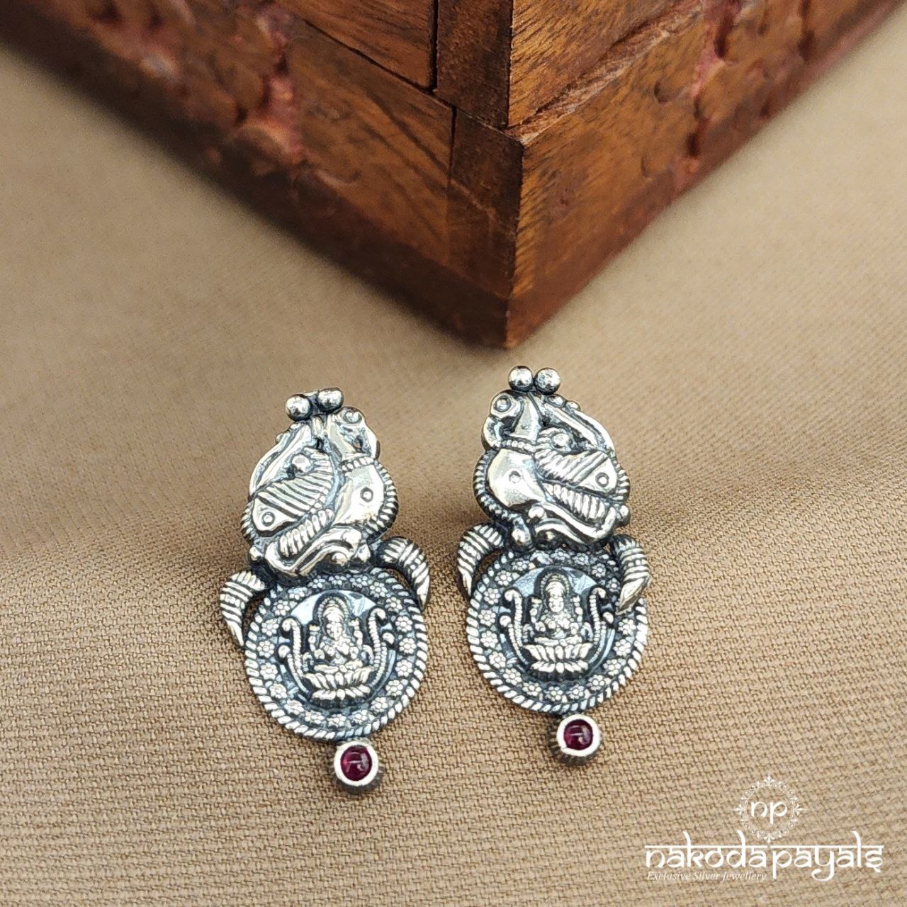 Lakshmi Coin Peacock Studs (S3783)