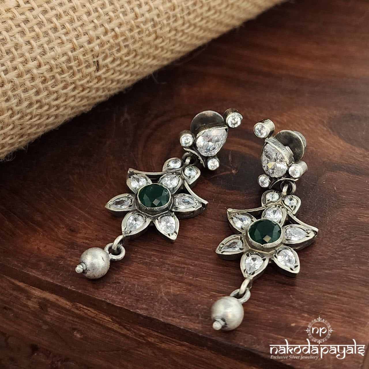 Emerald Dot Earrings (C3744)