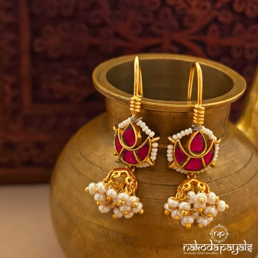 Pink Half Moon Pearl Hanging (Ge11309)