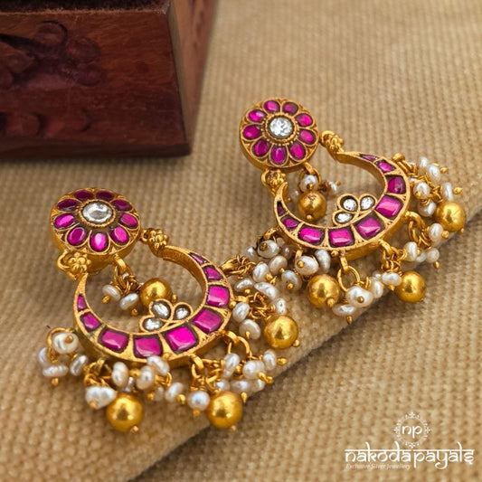 Circular Pearl Drop Chandbali (Ge11089)