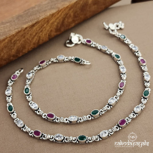 MultiColor Oval Anklets (A6598)