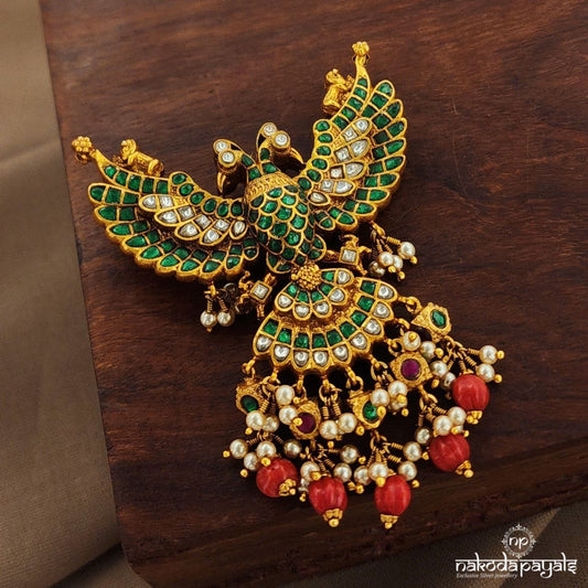 Coral Gandaberunda Reversible Pendant (Gp2145)