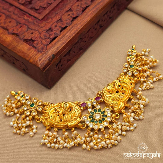 Peacock Pearly Choker (Gn10255)