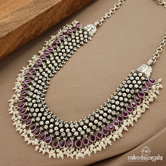 Pearly Pink Drop Neckpiece (N11009)