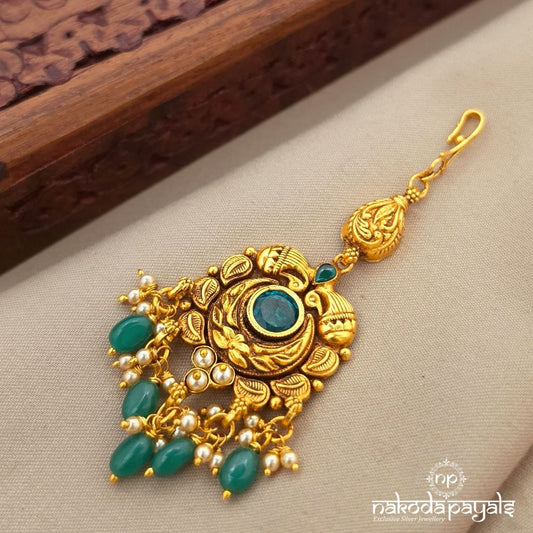 Circular Green Pearl Maati (Gm1291)