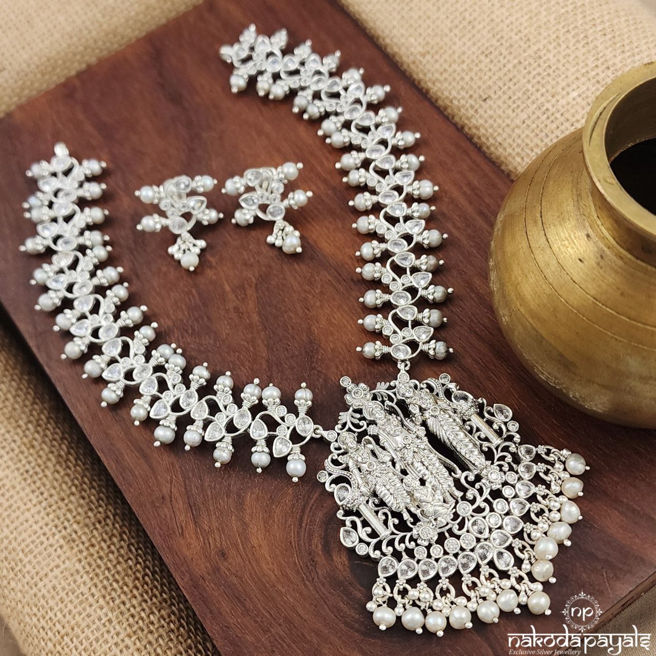Ram Darbaar Neckpiece With Earrings (N10484)