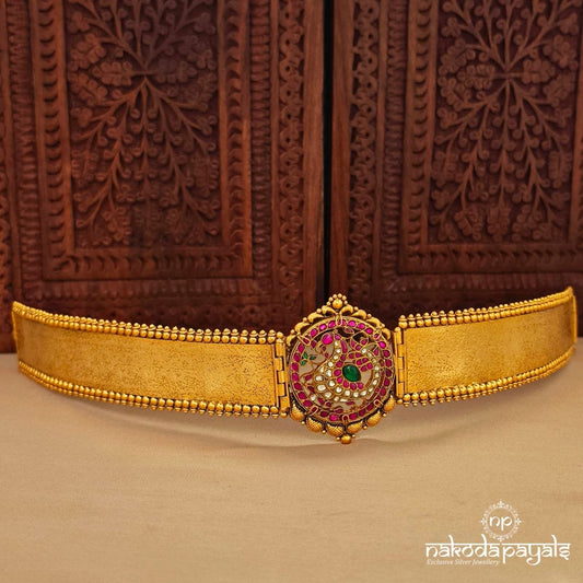 Peacock Motif Kundan Waistbelt (D0256)