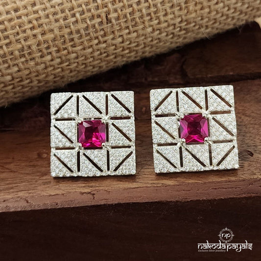 Squarish Red Studs (St3692)