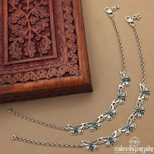 Greenish Amazing Butterfly Anklet (A6921)