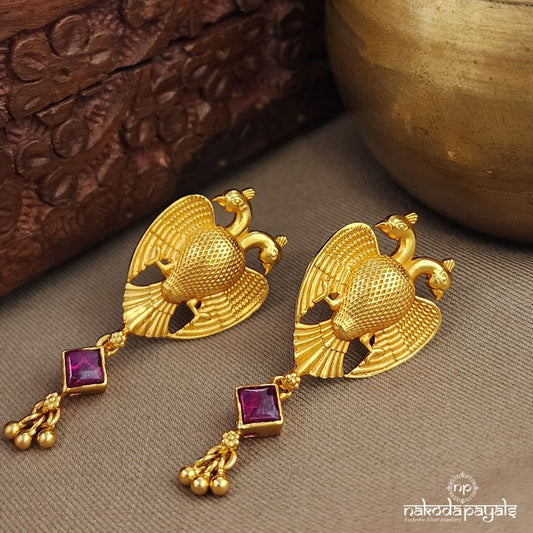 Pink Gandaberunda Earrings (Ge9993)