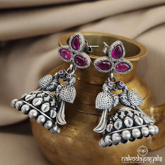 Twin Peacock Pink Jhumka (J1065)