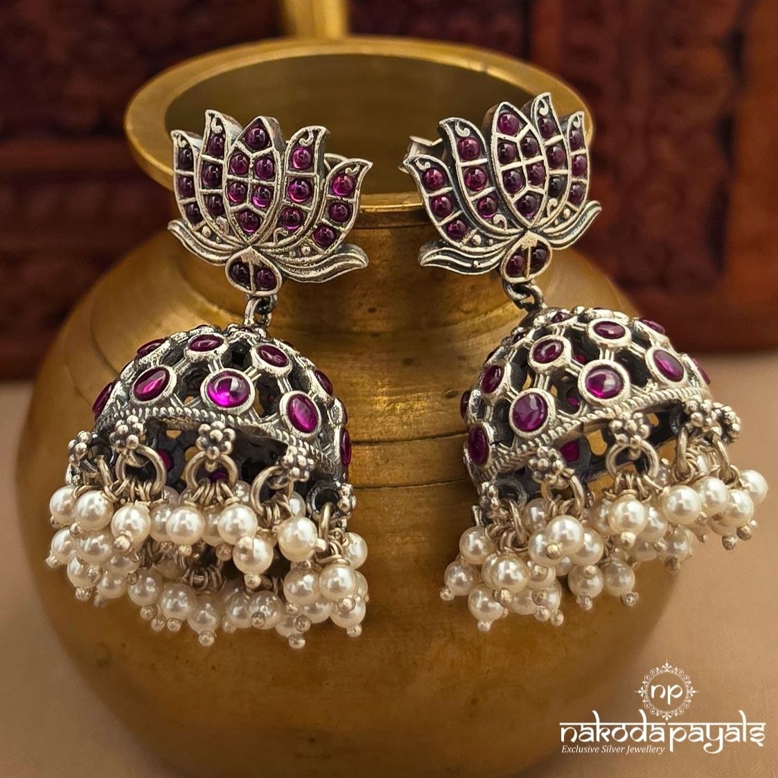 Lotus Pearly Jhumka (J1887)