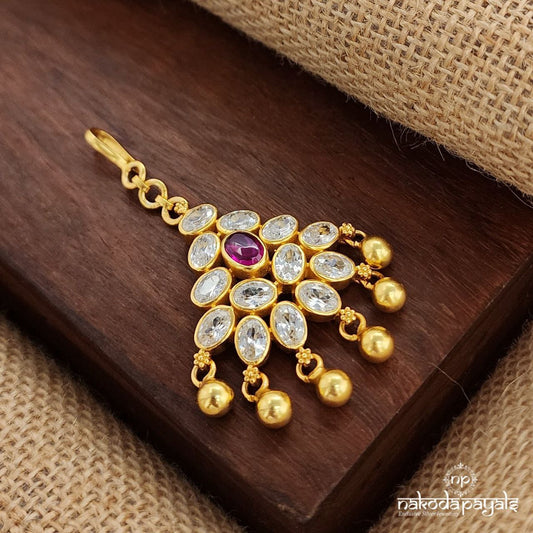 Sparkling White Drop Maang Tika (Gm1013)