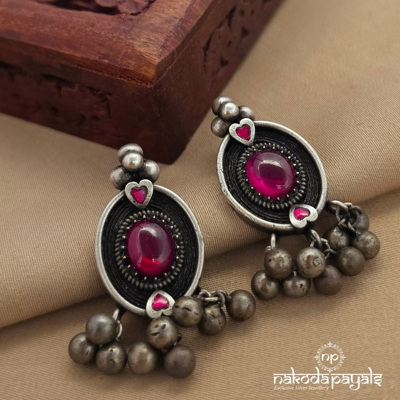 Oval Pink  Earrings (C3976)