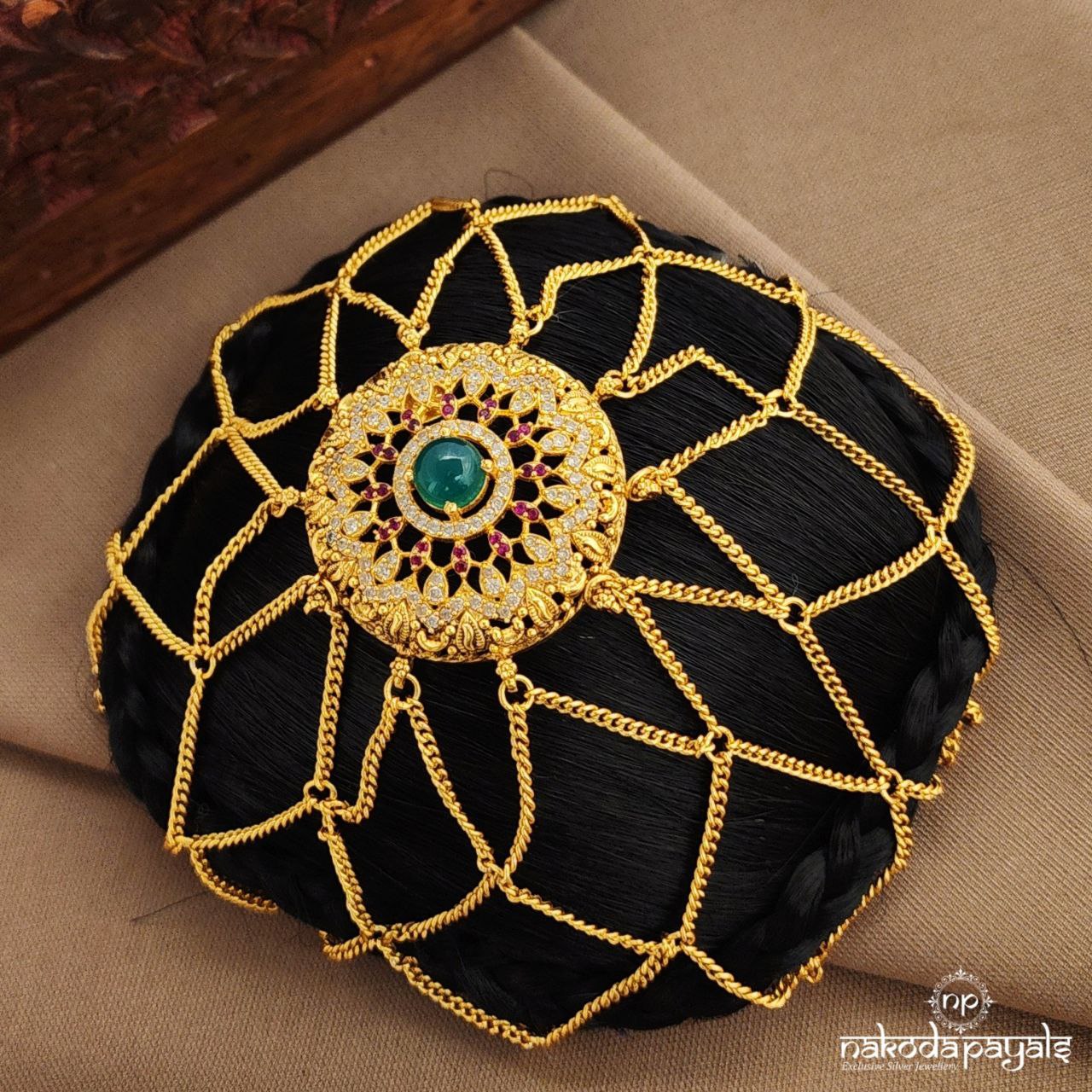 Green Dot  Hair Bun (Ha0110)