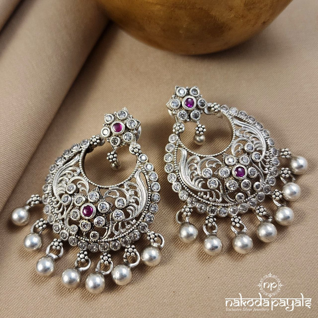 Ball Drop Half Moon Earrings (C3147)