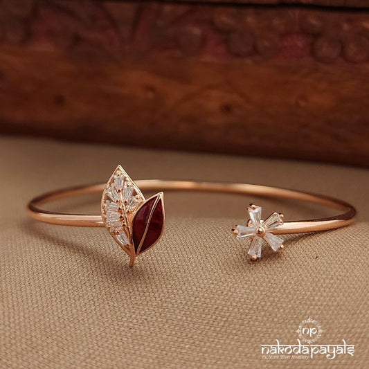 Red Leafy Adjustable Kada (St3872)