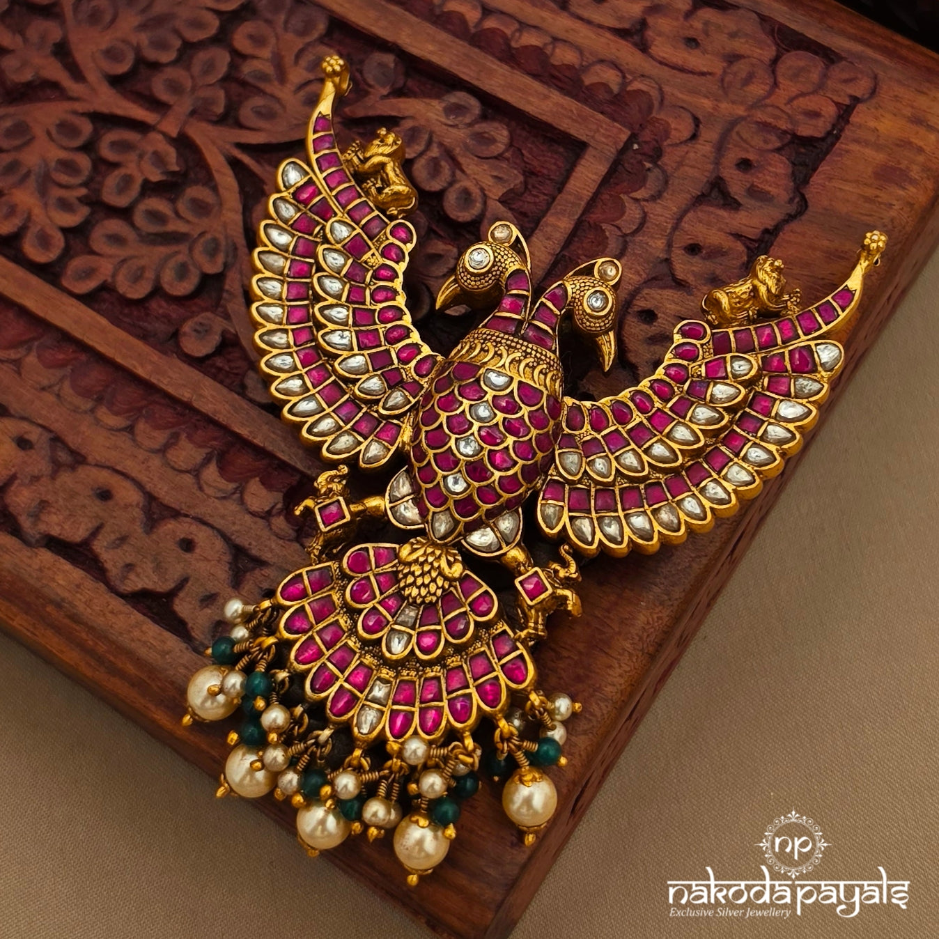 Reversible Gandaberunda Kundan Pendant (Gp2404)
