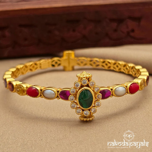 Exquisite Green Navarathna Kada (Gk3312-13)
