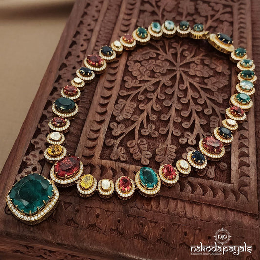 Glorious Colorful Moissanite Neckpiece (Gn9176)