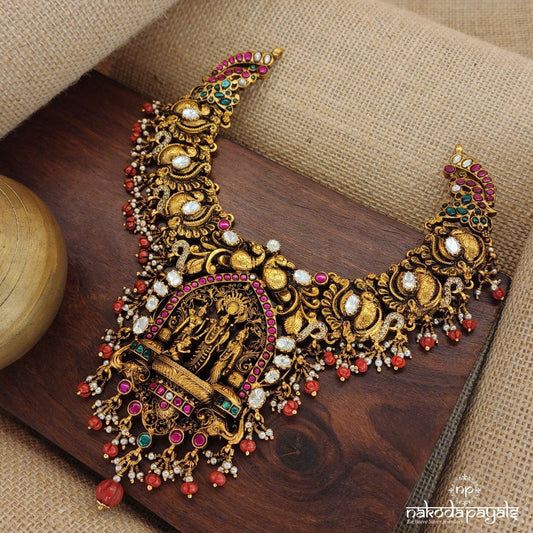 Ram Darbaar Moissanite Neckpiece (Gn8295)
