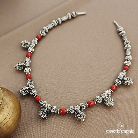 Coral Lakshmi Drop Neckpiece  (N11228)