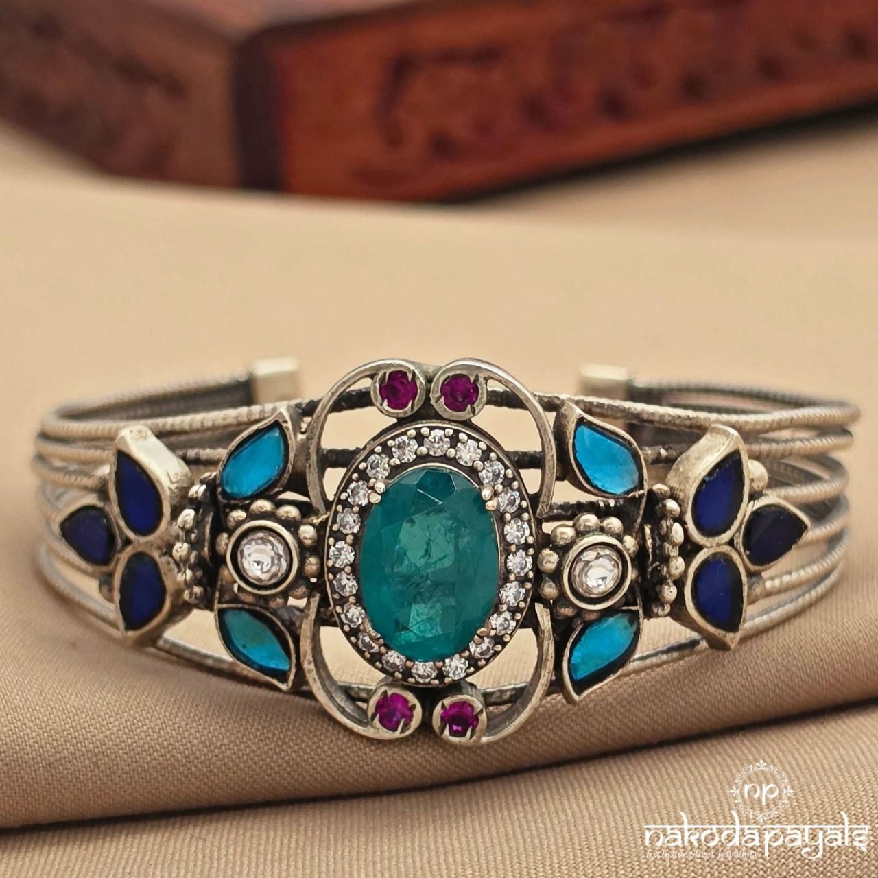 Torquoise Adjustable Cuff Kada (K6342)