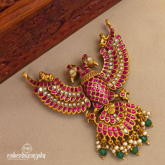 Reversible Gandaberunda Kundan Pendant (Gp2534)