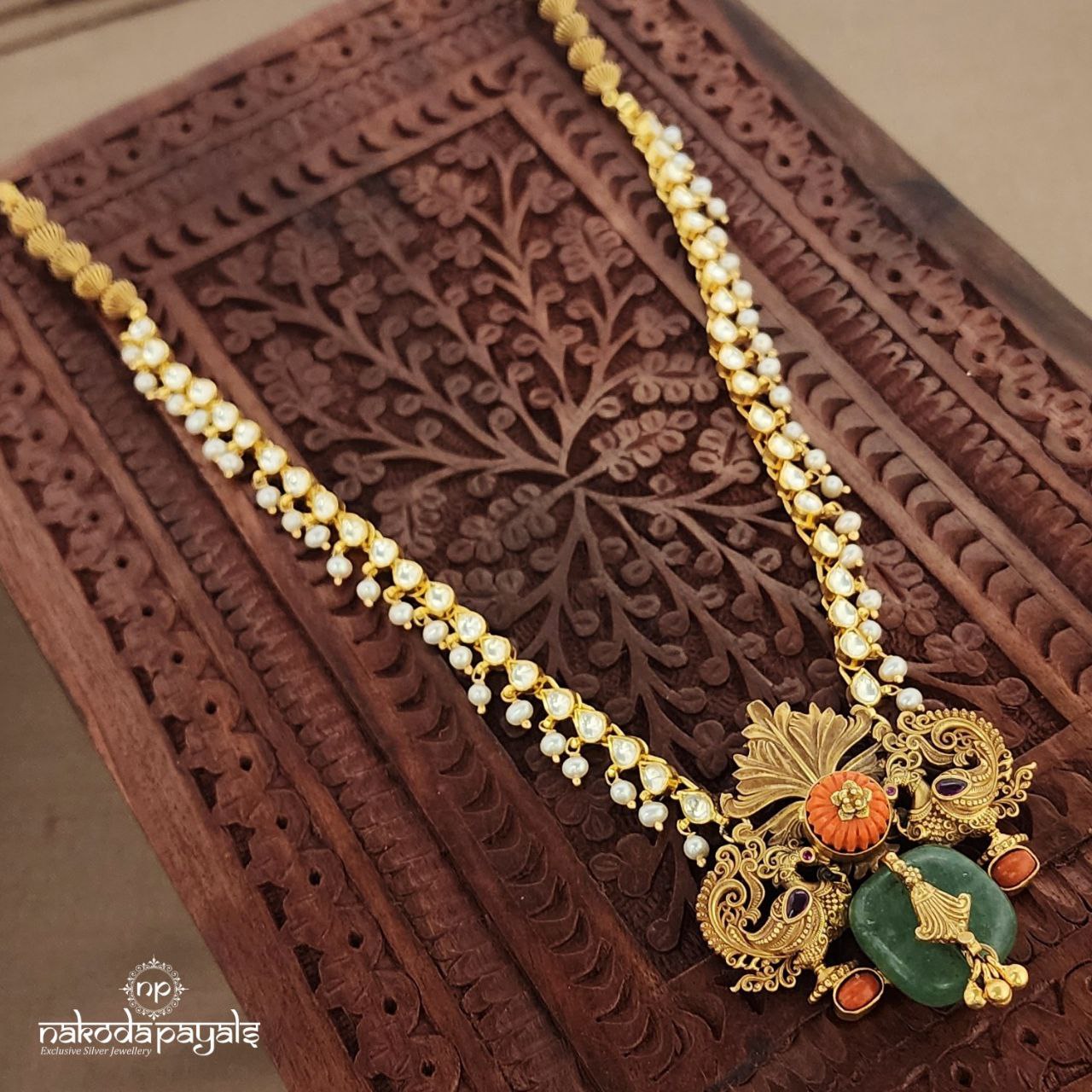 Kundan Floral Pearled Neckpiece (Gn9243)