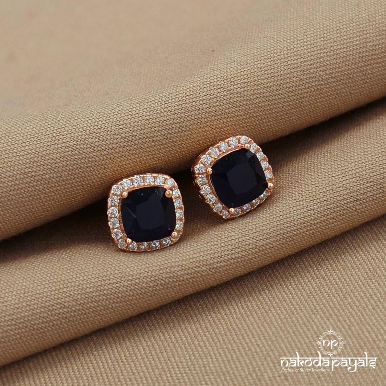 Bluish Squarish Studs (St4008)