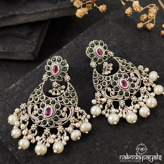 Kemp Pearled Drop Chandbali (C3253)