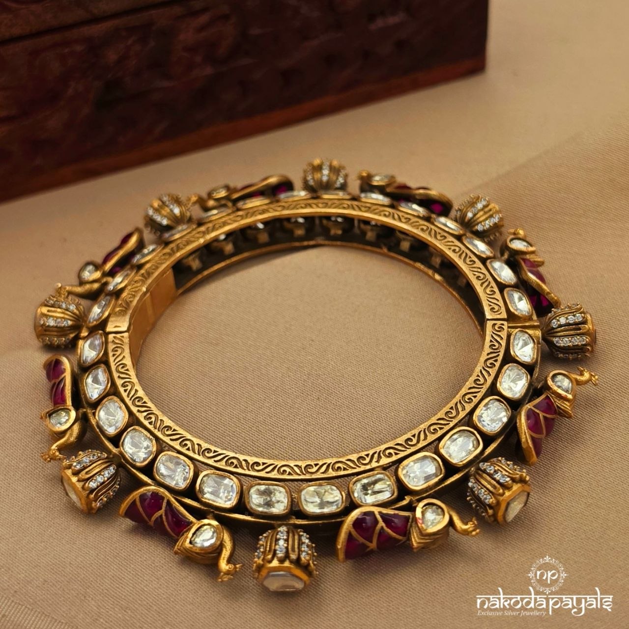 Peacock Moissanite Kada (2.4) (Gk3259)