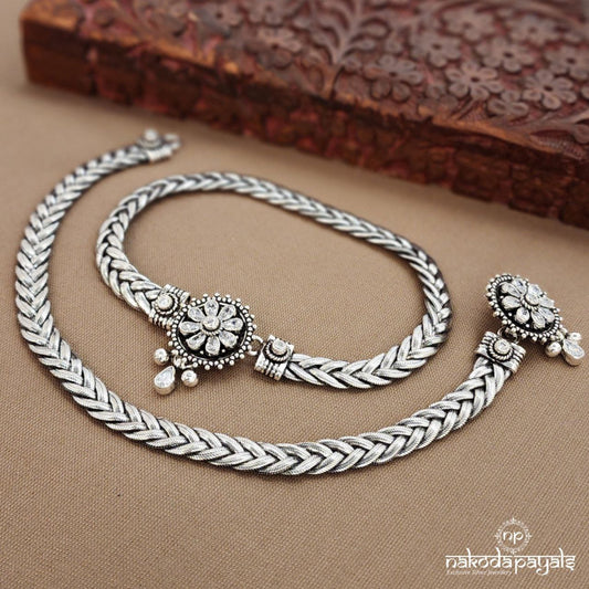 White Braided  Anklets (A6809)