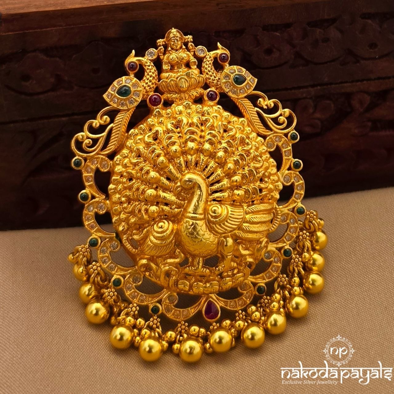 Lakshmi Peacock Ball Drop Pendant (Gp2561)