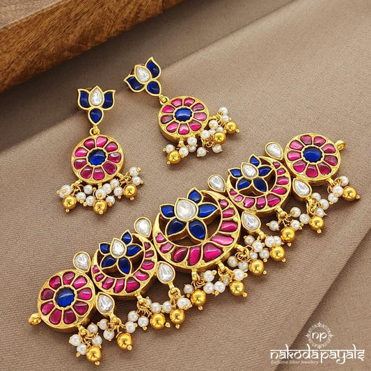 Half Moon Kundan Choker With Earrings (Gn9269)