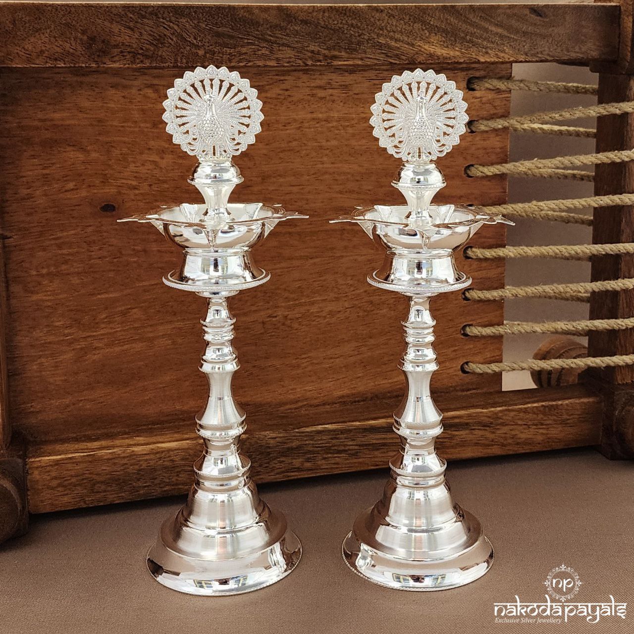 Gorgeous " 7.5 Inch " Peacock Deepam Pair (Aa2325)