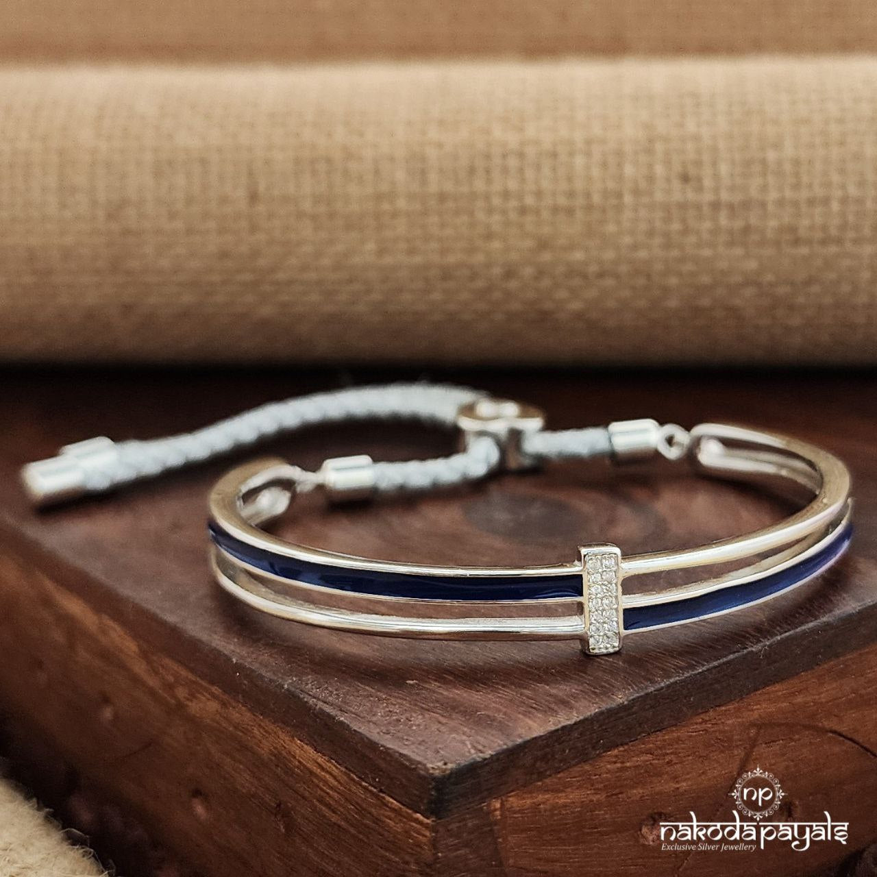 Blue CZ Adjustable Kada (K5236)