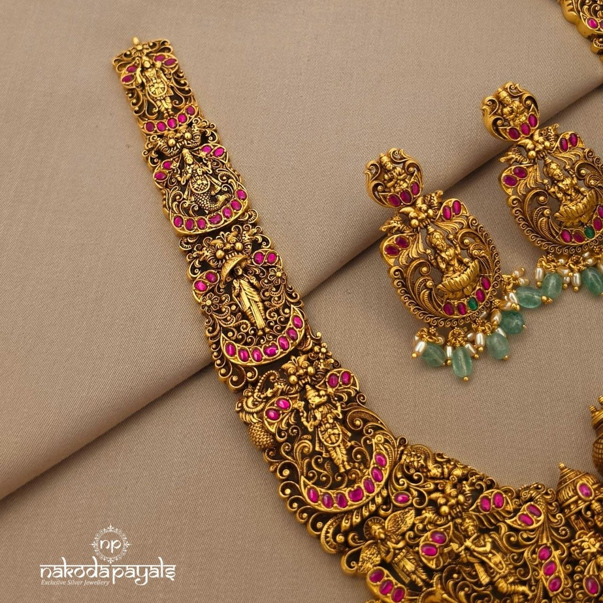 Dashavatara Neckpiece With Earrings (Gn10909)